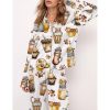 Coffee And Cats Pajama Set For Women 0