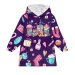 Coffee Cups Blanket Hoodie