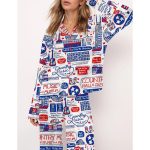 Country Music Satin Pajama Set For Women