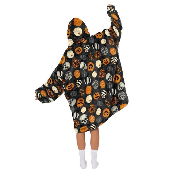 Creepy Pumpkin Blanket Hoodie 2