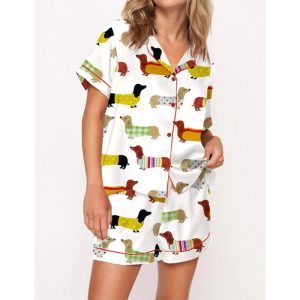 Cute Dachshund Pajama Set For Women 1