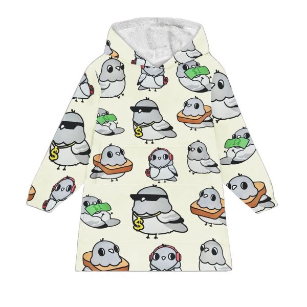 Cute Pigeon Blanket Hoodie 1