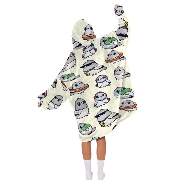 Cute Pigeon Blanket Hoodie 2