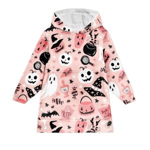 Cute Spooky Halloween Blanket Hoodie 1