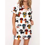 Dachshund Modern Satin Pajama Set For Women