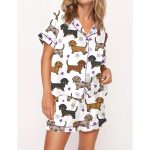 Dachshund Satin Pajama Set For Women