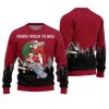 Dashing Through the Snow Skateboarding Santa Ugly Christmas Sweater 1 2