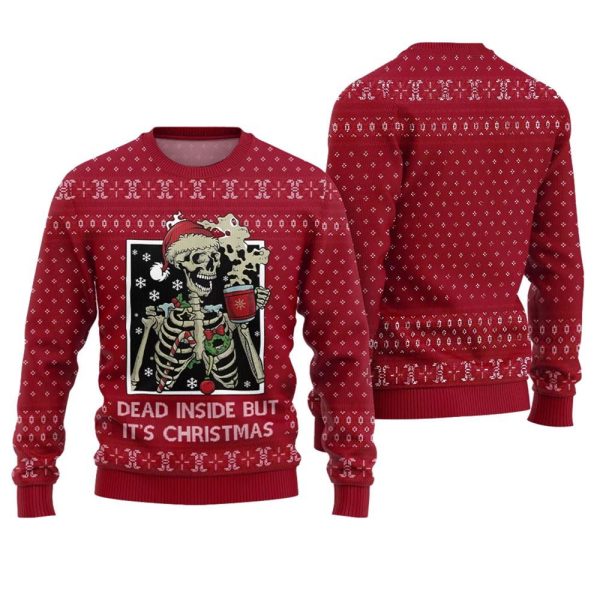 Dead Inside But It's Christmas Ugly Sweater 1 1