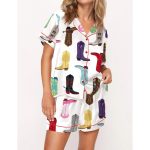 Eras Cowboy Boots Satin Pajama Set For Women