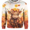 Fall Highland Cow Ugly Christmas Sweater 1