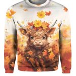 Fall Highland Cow Ugly Christmas Sweater