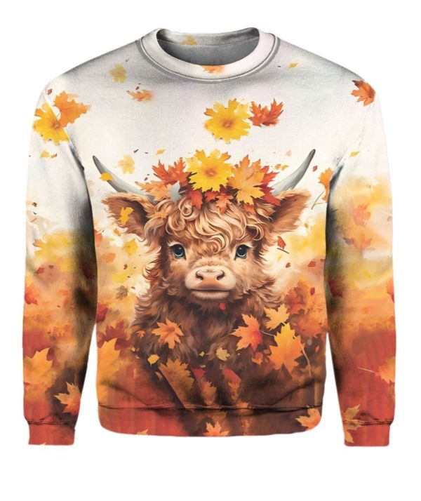 Fall Highland Cow Ugly Christmas Sweater 1