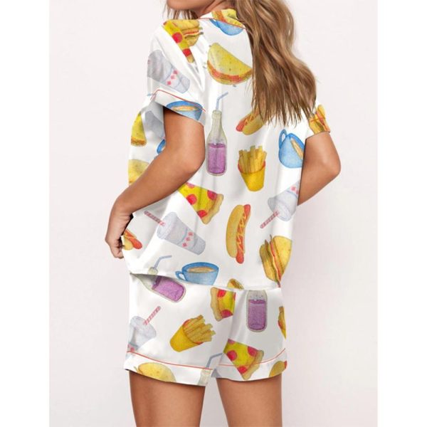 Fast Food Satin Pajama Set For Women 2