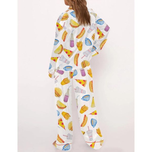 Fast Food Satin Pajama Set For Women 4