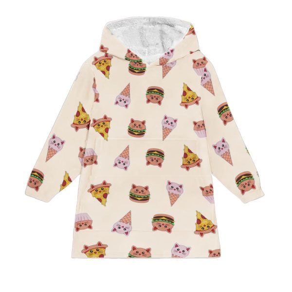 Fast Food Sweets Kittys Blanket Hoodie 1