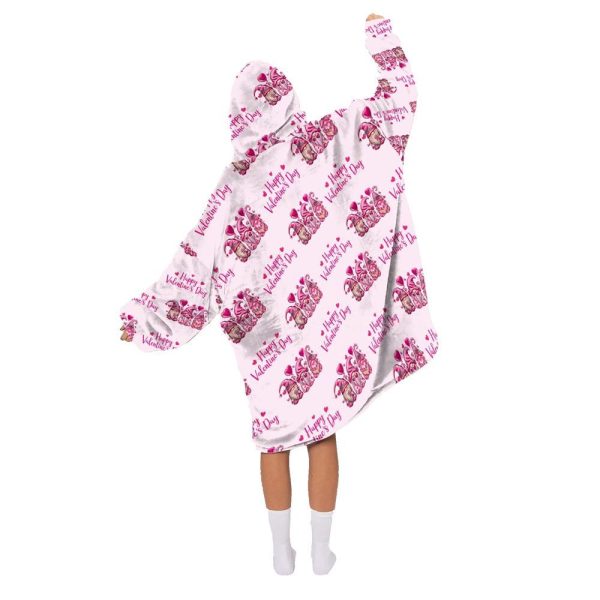 Gnomies happy Valentines Day Blanket Hoodie 2