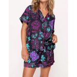 Graffiti Arcane Satin Pajama Set For Women