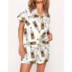 Handmade Vodka Bottle Satin Pajama Set For Women