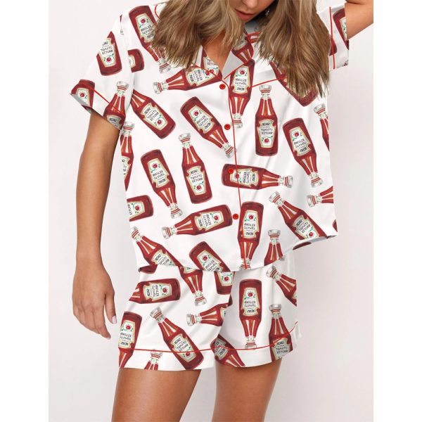 Heinz Ketchup Bottle Satin Pajama Set For Women 2