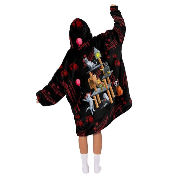 Horror Cat Blanket Hoodie 2