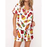 Hot Sauce Satin Pajama Set For Women