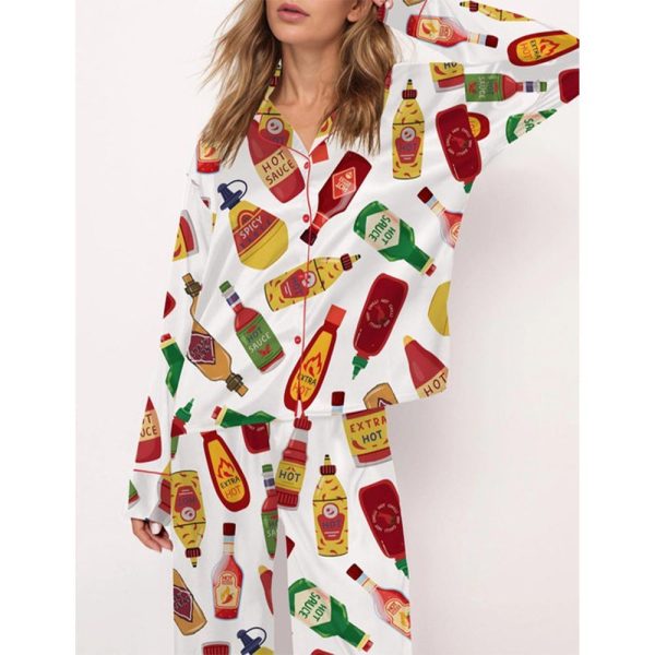 Hot Sauce Satin Pajama Set For Women 2