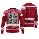 How Meow I Help Cat Ugly Christmas Sweater
