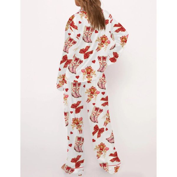 Howdy Cupid Valentine Satin Pajama Set For Women 3