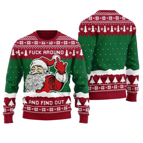 Inappropriate Santa Ugly Christmas Sweater 1 1