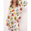 Italian Food Satin Pajama Set For Women 2