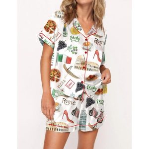 Italy Roma Travel Destination Pajama Set 1