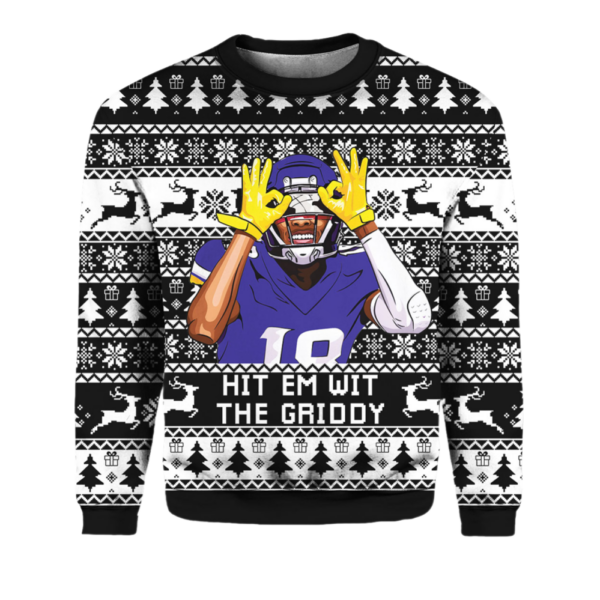 Justin Jefferson Hit Them With The Griddy Ugly Christmas Sweater 1