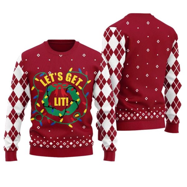 Let's Get Lit Ugly Christmas Sweater 1 1