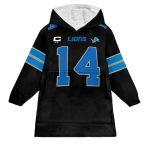 Lions St Brown 14 Football Unisex Blanket Hoodie