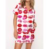 Lips Of Love Satin Pajama Set For Women 1