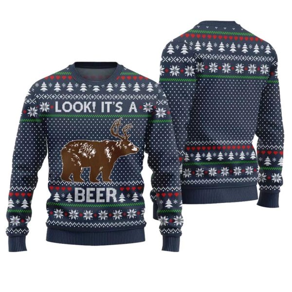 Look Its A Beer Ugly Christmas Sweater 1 1