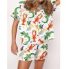 Mardi Gras Cajun Animal Trio Satin Pajama Set For Women 3