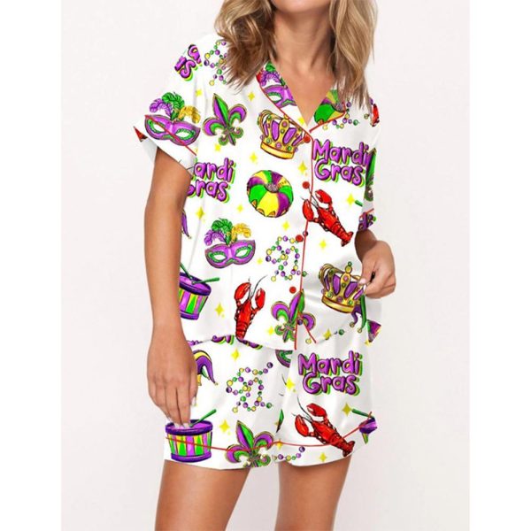 Mardi Gras Carnival Pajama Set For Women 1