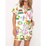 Mardi Gras New Orleans Satin Pajama Set For Women