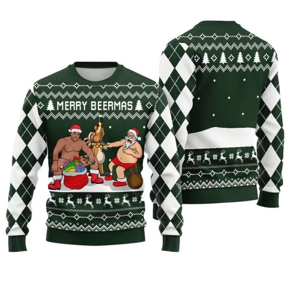 Merry Beermas Ugly Christmas Sweater 1 1