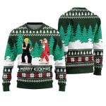 Merry Kickmas Karate Santa Ugly Xmas Sweater