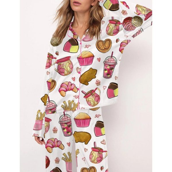 Mexican Dessert Satin Pajama Set For Women 2