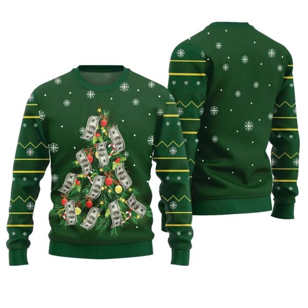 Money Christmas Tree Ugly Christmas Sweater 1 1