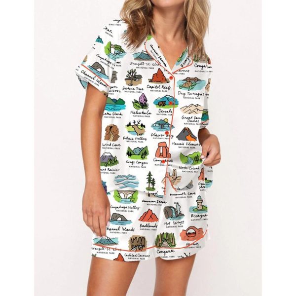 National Parks Satin Pajama Set For Women 1