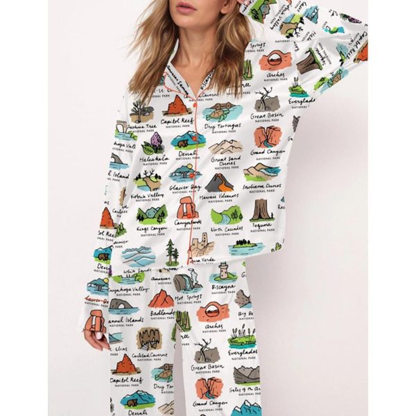 National Parks Satin Pajama Set For Women 3