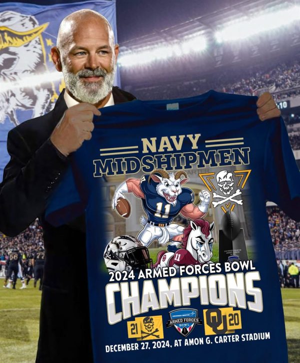 Navy Midshipmen 2024 Armed Forces Bowl Champions Shirt