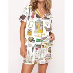New Orleans Travel Satin Pajama Set For Women