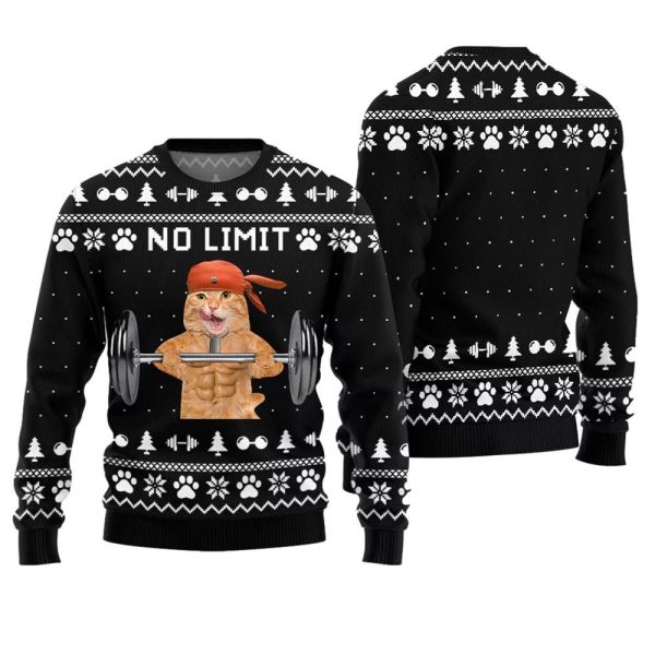 No Limit Buff Cat Ugly Christmas Sweater 1 1