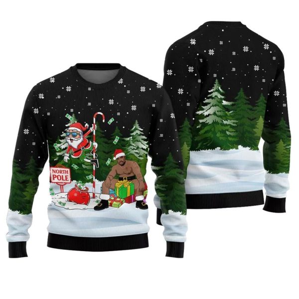 North Pole Santa With Barry Wood Ugly Christmas Sweater 1 1