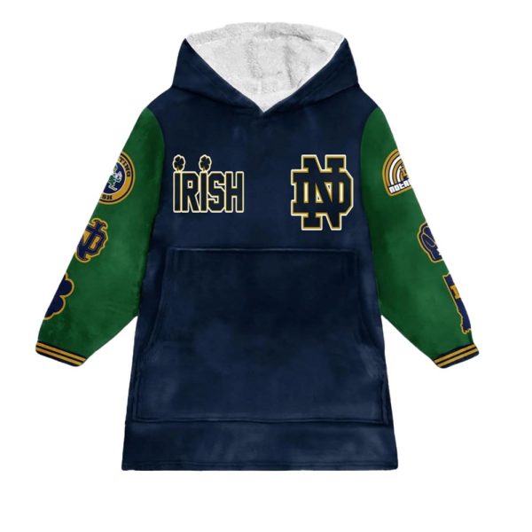 Notre Dame Irish Unisex Blanket Hoodie 1 2